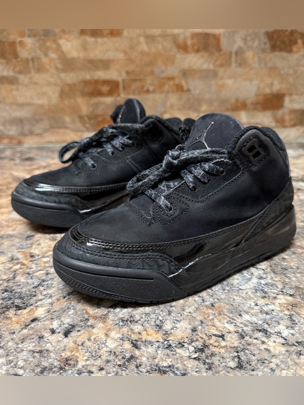 Nike Air Jordan 3 Retro ‘Black Cat’ Toddler Sneakers DM0966-001- SZ 12 C